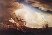 Monamy, Peter English ships beating to windward in a gale oil painting picture wholesale
